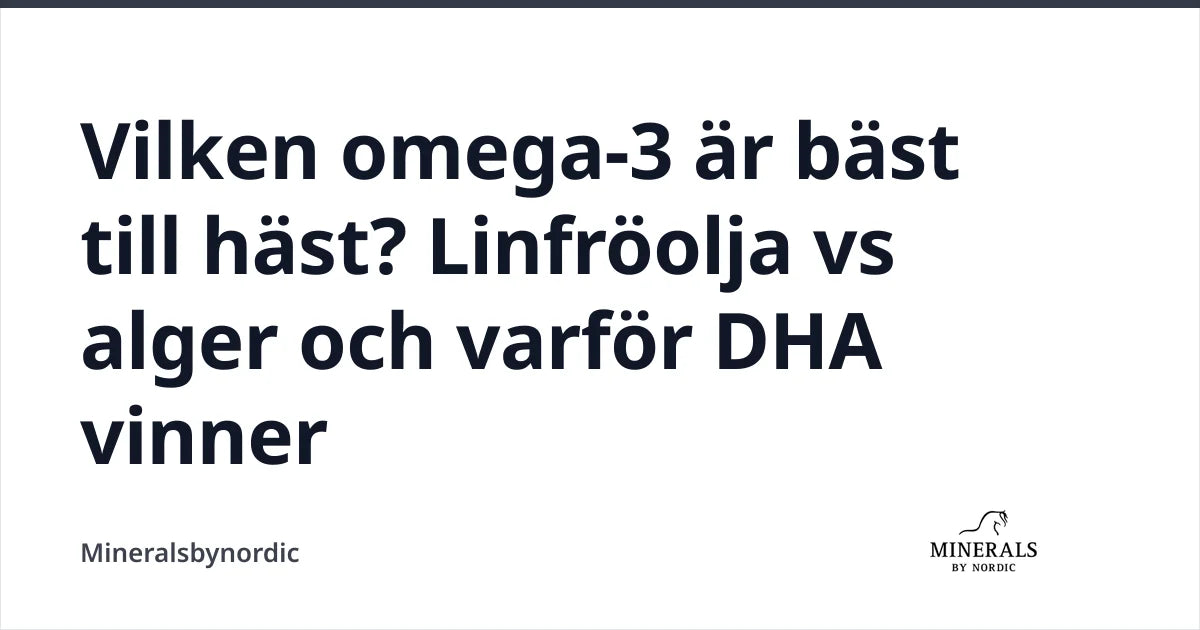 Vilken omega-3 är bäst till häst? Linfröolja vs alger och varför DHA vinner — Mineralsbynordic