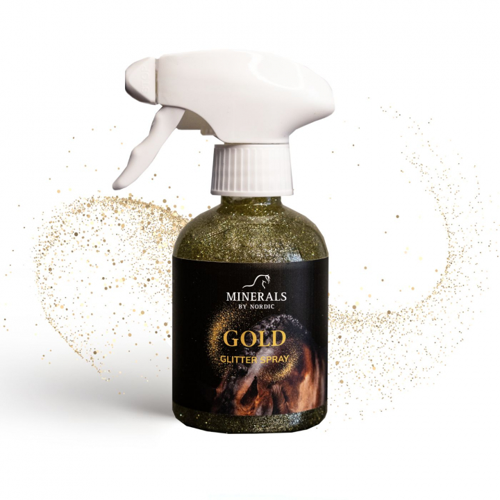 Glitterspray gold 250 ml i gruppen HÄST / Skötsel & Hästvård / Pälsvård & Hovvård hos Minerals by Nordic (GOLD-SPRAY)